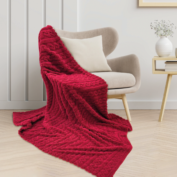 Braid Texture Sherpa Throw