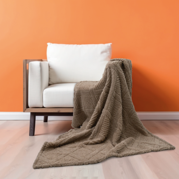 Square Lines Sherpa Throw